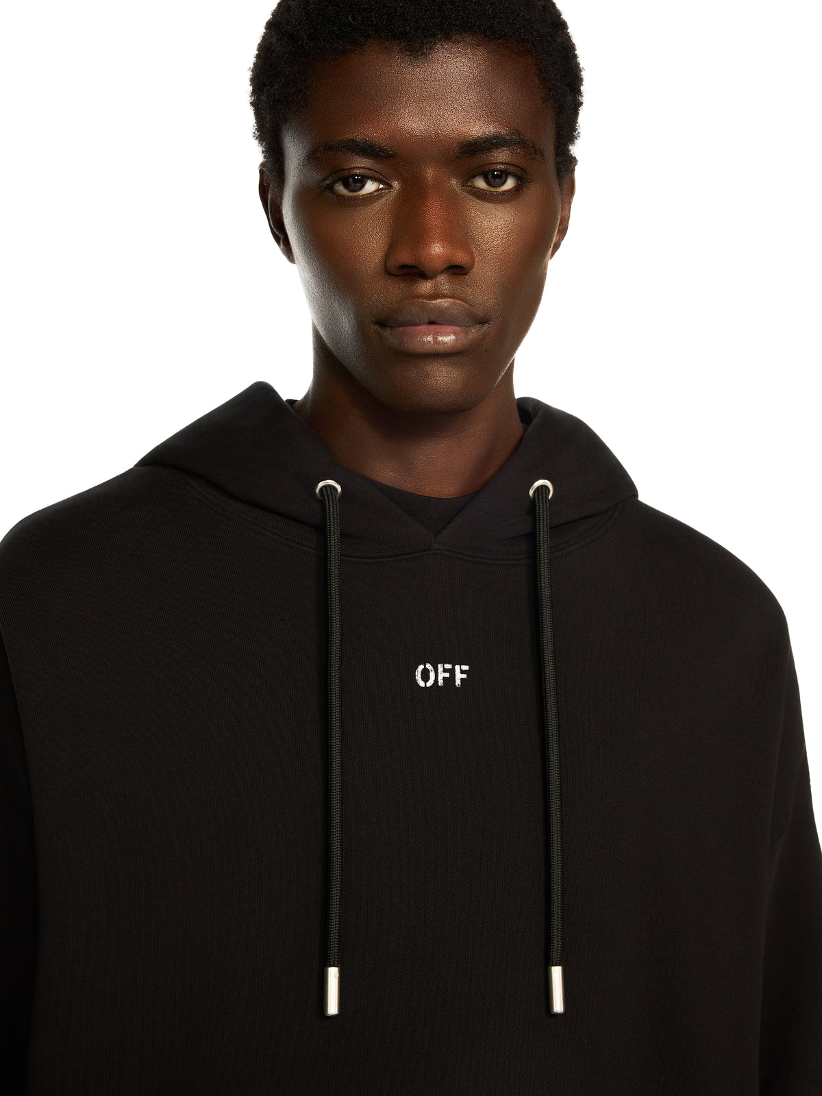 OFF WHITE Thinkman Arrow Skate Hoodie BLACK - WHITE OMBB085F25FLE00C
