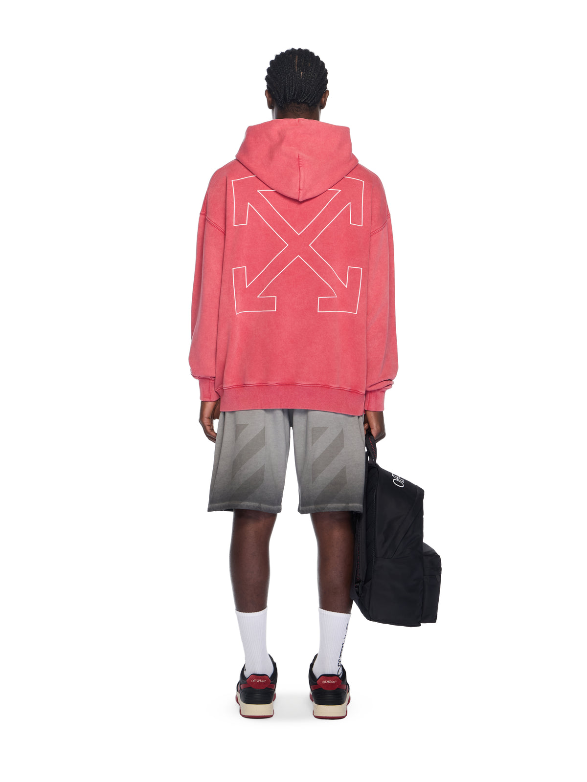 OFF WHITE Outline Arrow Skate Hoodie VINTAGE CHILI PEPPER - WHITE OMBB085F25FLE00K