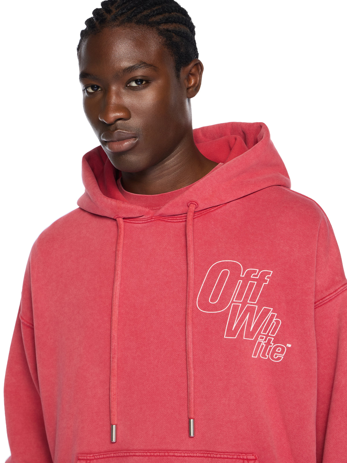 OFF WHITE Outline Arrow Skate Hoodie VINTAGE CHILI PEPPER - WHITE OMBB085F25FLE00K