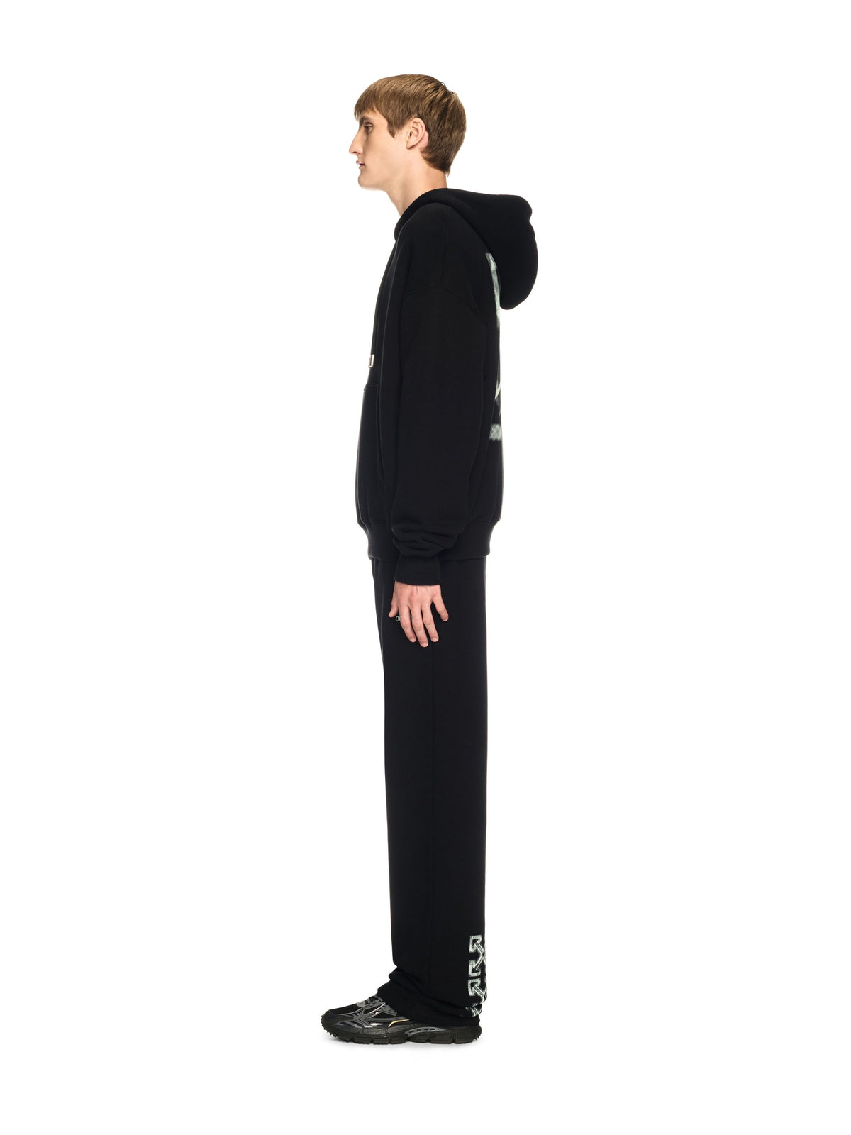 OFF WHITE Vibe Arrow Skate Hoodie BLACK OMBB085S25FLE00L