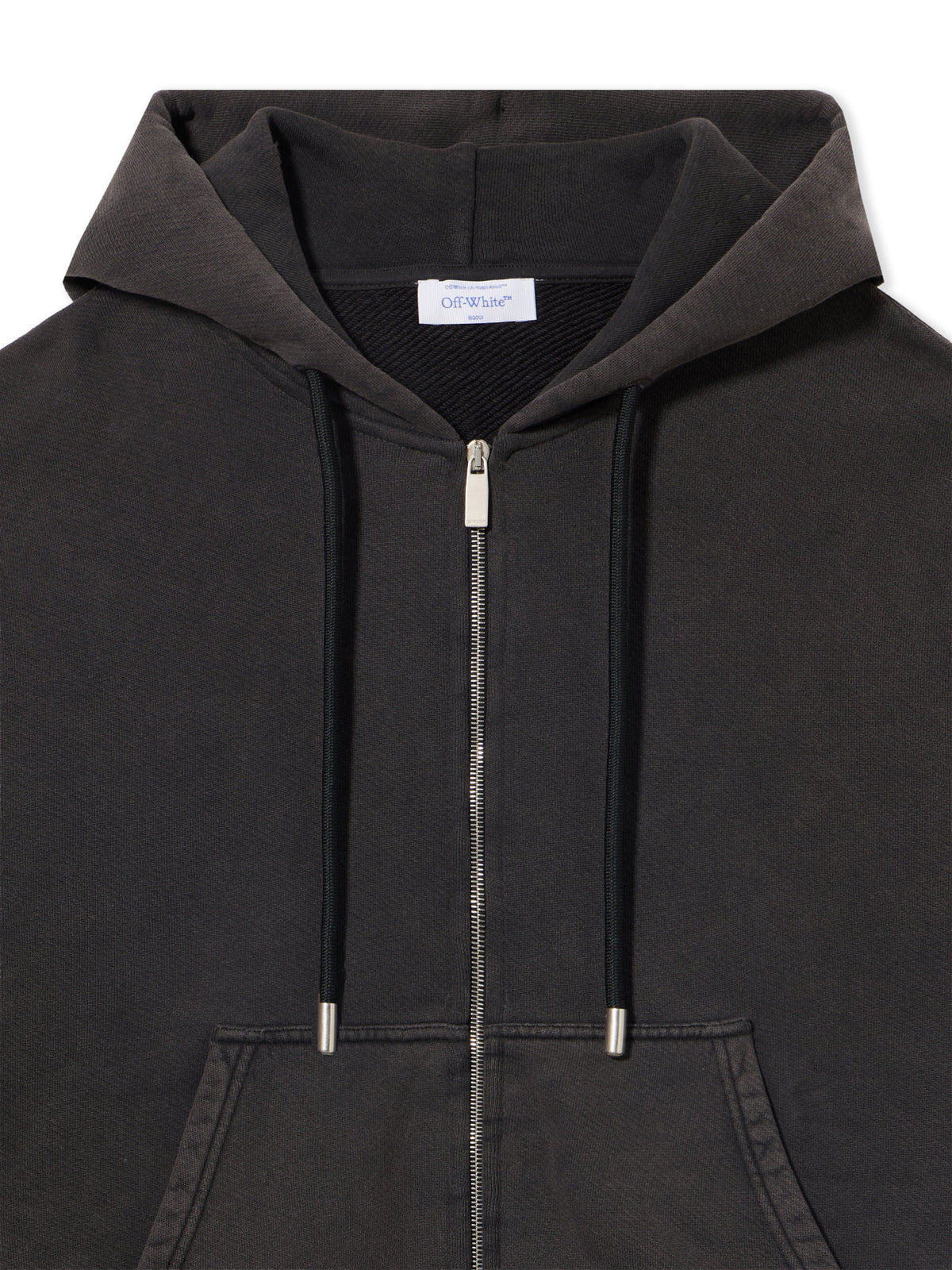 OFF WHITE Martyrdom Arrow Zip Hoodie VINTAGE BLACK - CREME BRULÉE OMBE015S25FLE003