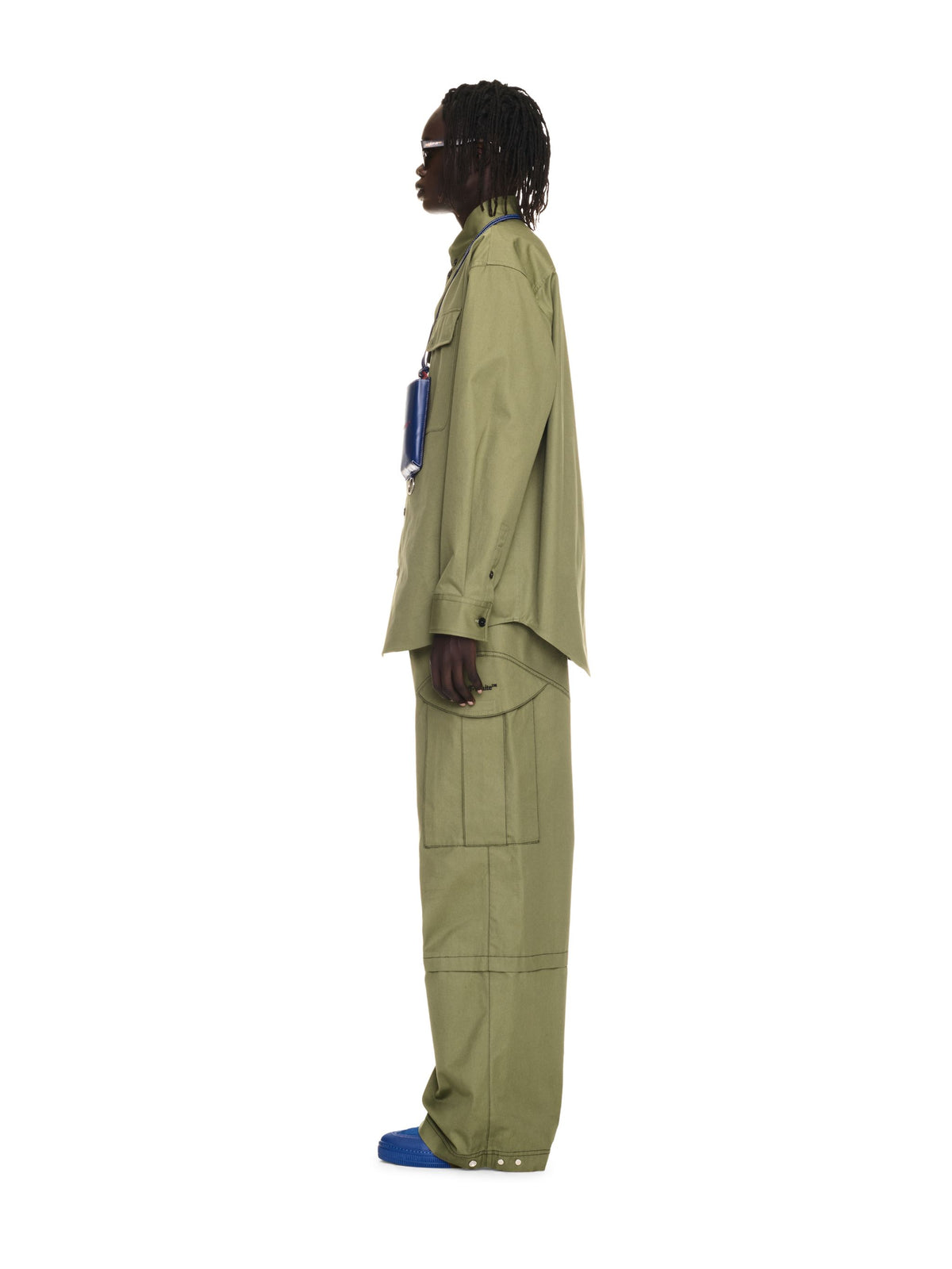 OFF WHITE Arr Cot Straight Cargo Pant GREEN OMCF042F24FAB001