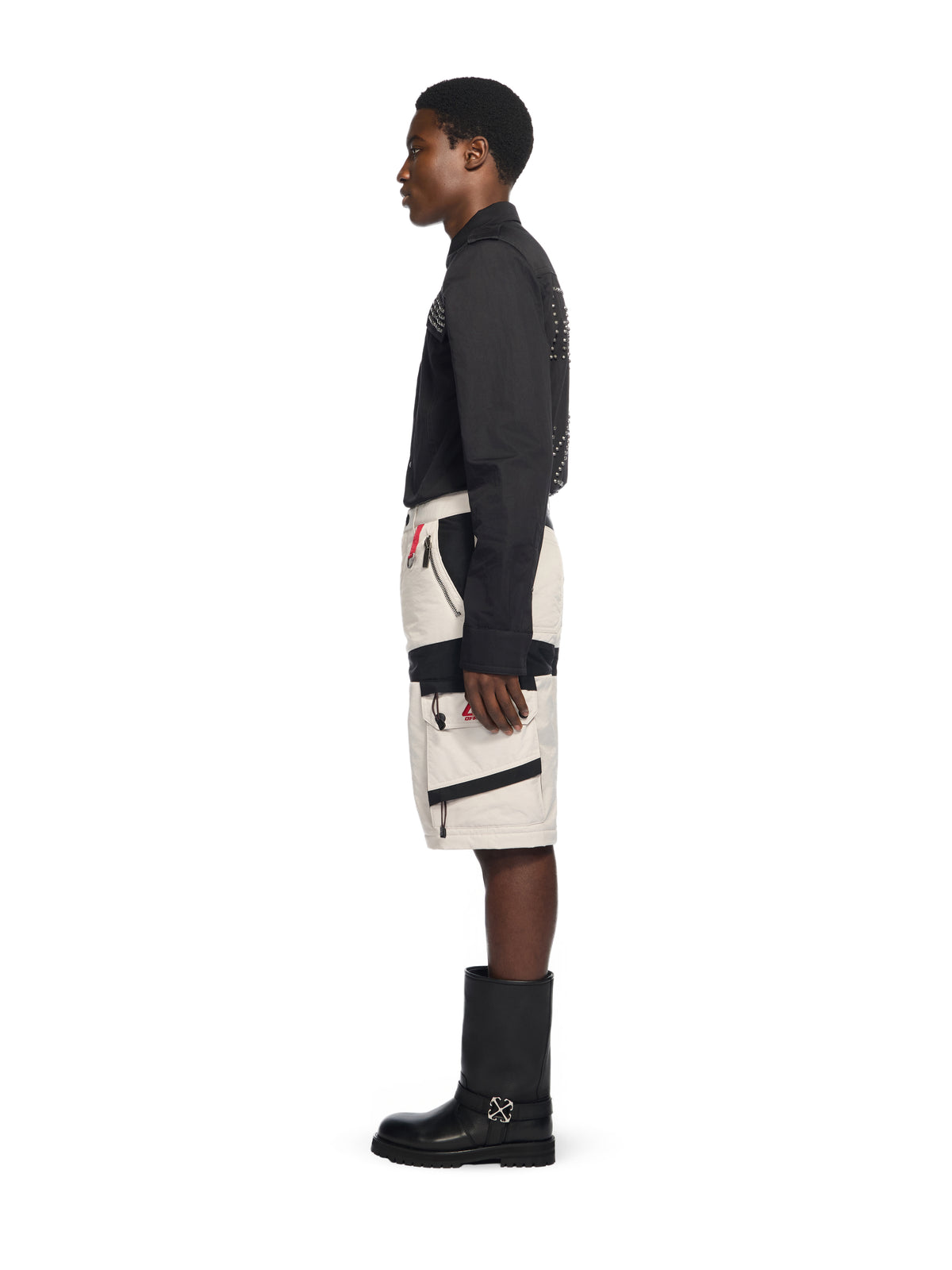 OFF WHITE Sporty NYL Cargo Shorts OFF WHITE - CHILI PEPPER OMCS007W25FAB001