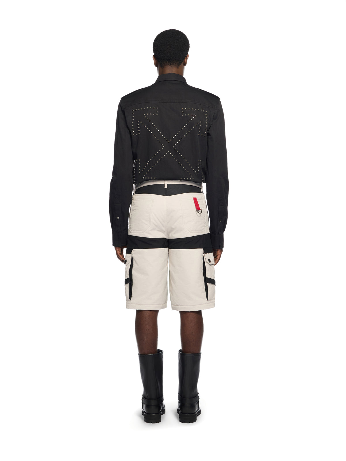 OFF WHITE Sporty NYL Cargo Shorts OFF WHITE - CHILI PEPPER OMCS007W25FAB001