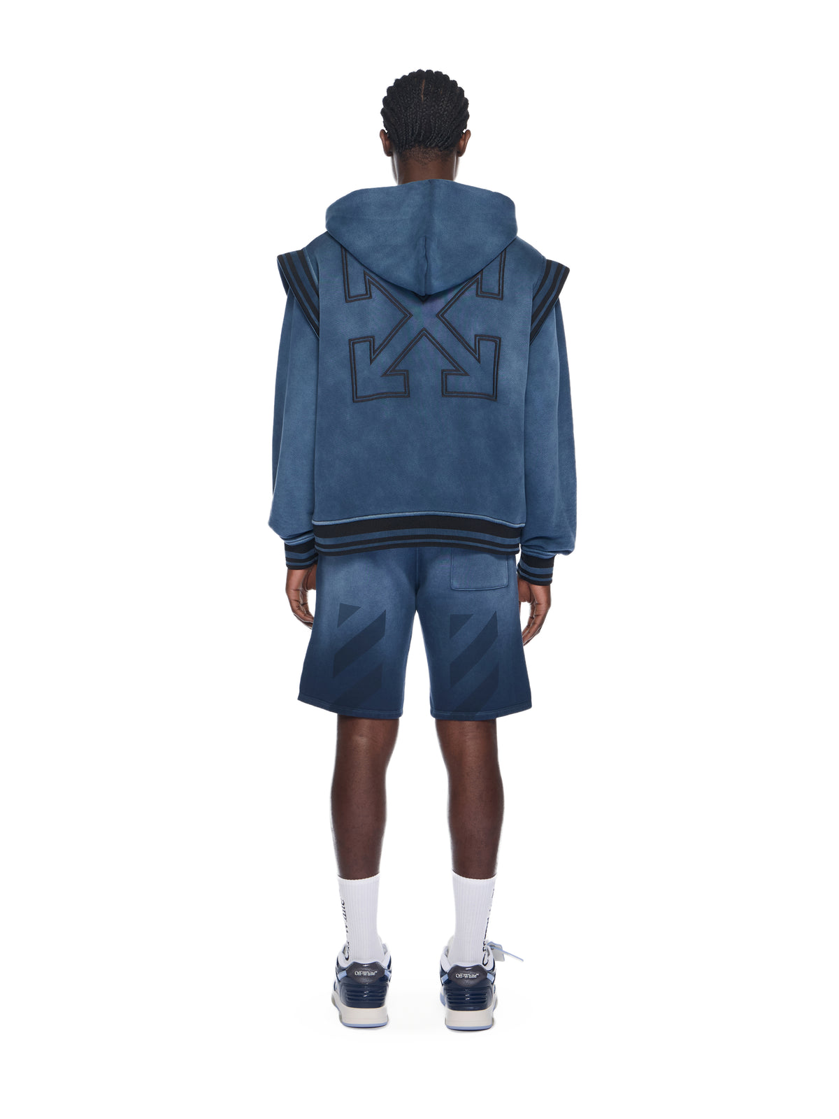 OFF WHITE Arrow Fleece Varsity Hoodie VINTAGE DARK SAPPHIRE - VINTAGE DARK SAP OMEK003F25FLE002