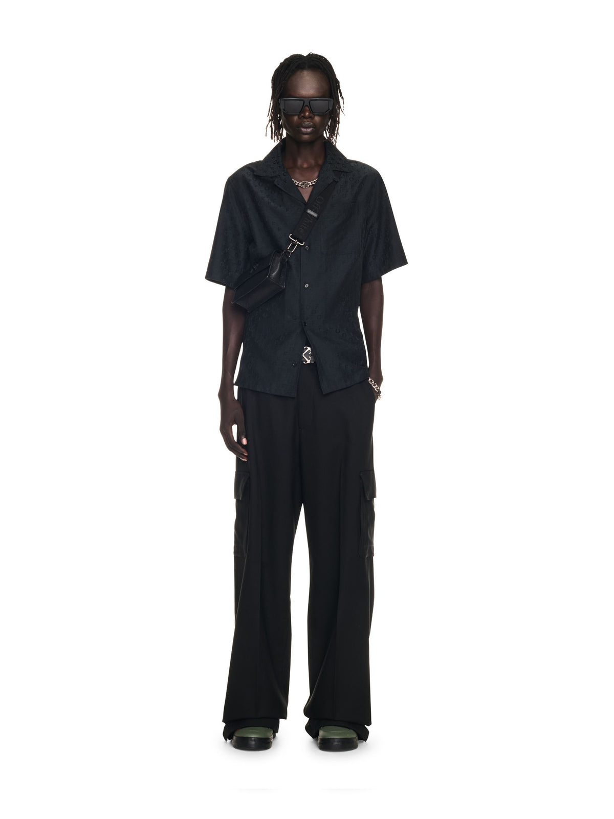 OFF WHITE Jacquard Holiday Shirt BLACK NO COLOR OMGG004C99FAB001