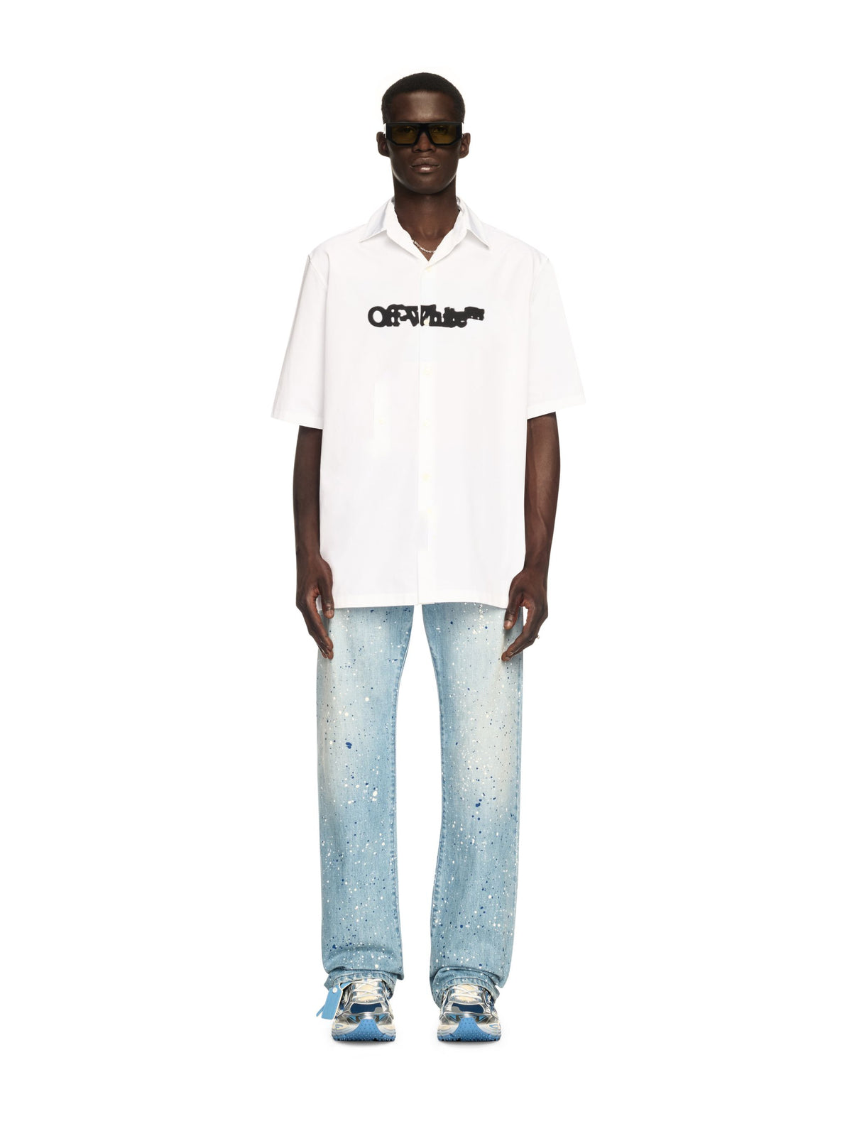 White Spray Arrow Bowling Shirt