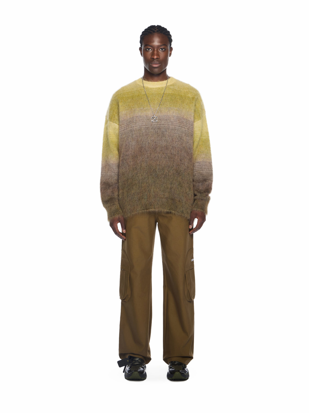 Mohair Arrow Gradient Crewneck Sweater