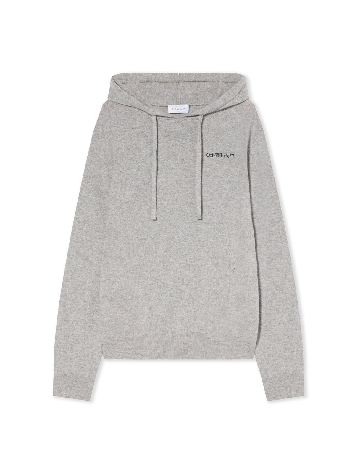 OFF WHITE Quote Knit Hoodie LIGHT GREY MELANGE - BLACK OMHU034F25KNI001