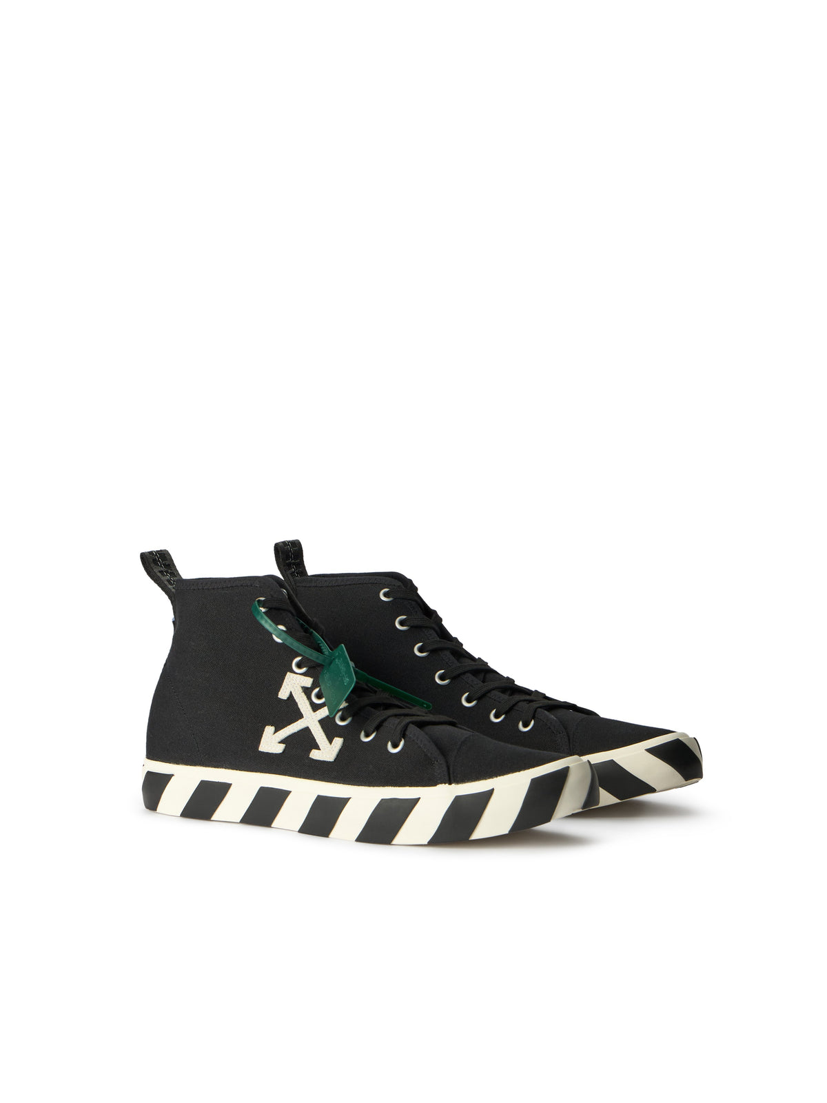 OFF WHITE Mid Top Vulcanized Sneakers Black-White OMIA119C99FAB001