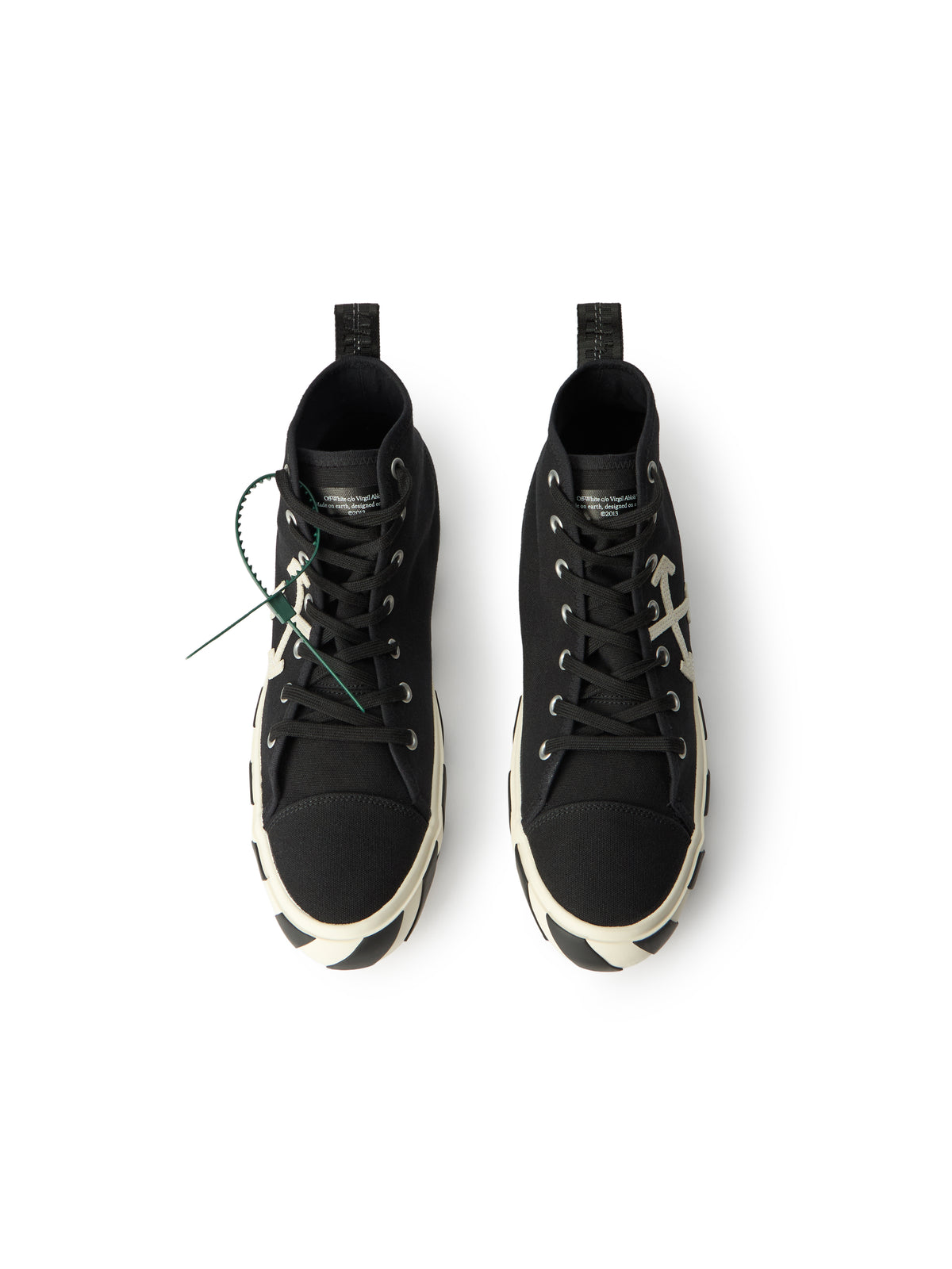 OFF WHITE Mid Top Vulcanized Sneakers Black-White OMIA119C99FAB001