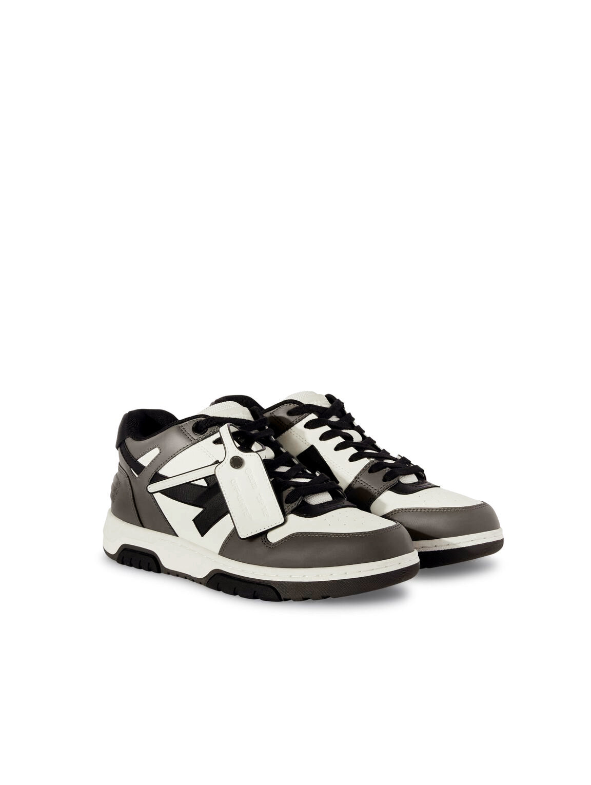 OFF WHITE Out Of Office Calf Leather DARK GREY - BLACK OMIA189C99LEA013