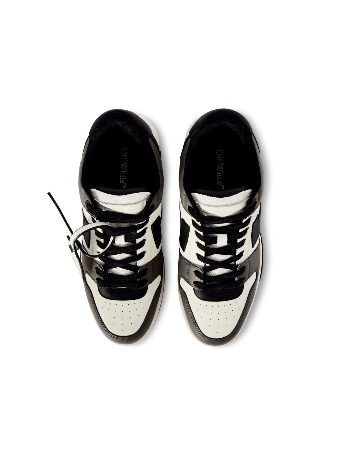 OFF WHITE Out Of Office Calf Leather DARK GREY - BLACK OMIA189C99LEA013