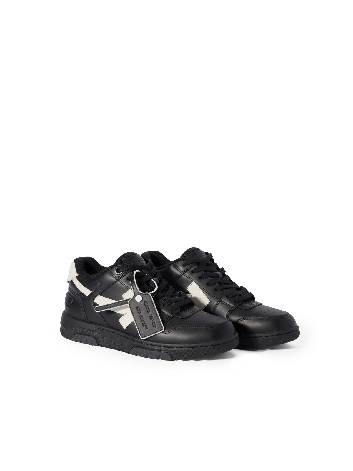 OFF WHITE Out Of Office Leather Sneakers BLACK - WHITE OMIA189C99LEA019
