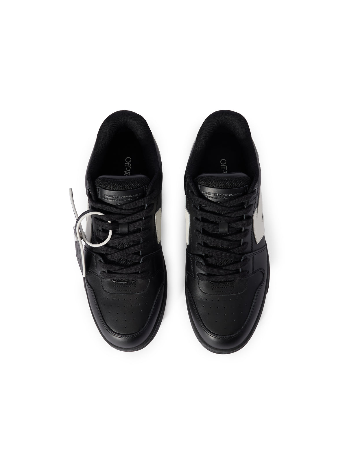 OFF WHITE Out Of Office Leather Sneakers BLACK - WHITE OMIA189C99LEA019