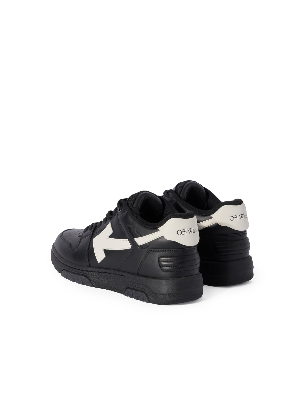 OFF WHITE Out Of Office Leather Sneakers BLACK - WHITE OMIA189C99LEA019