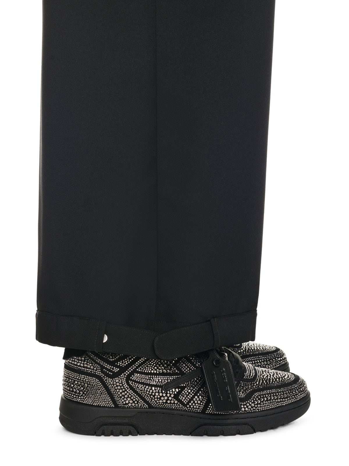 OFF WHITE Out Of Office Strass Sneakers BLACK OMIA189F24LEA009