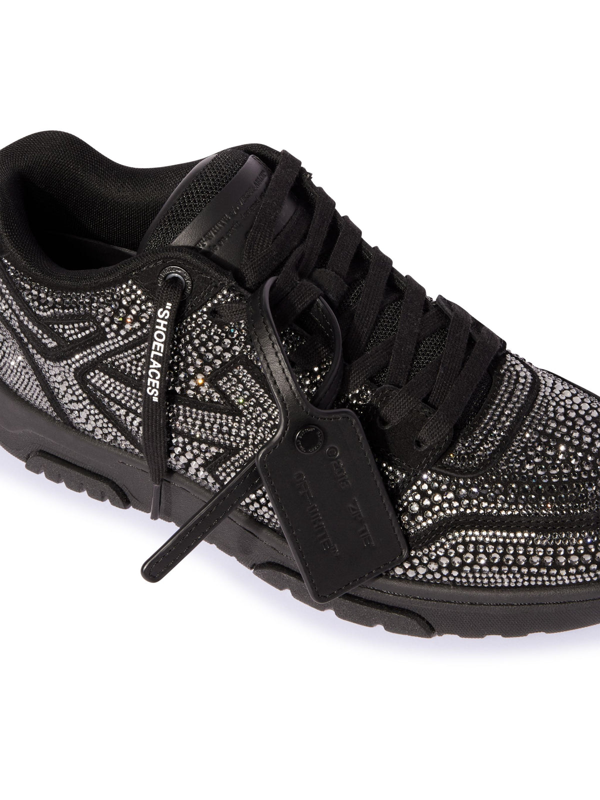 OFF WHITE Out Of Office Strass Sneakers BLACK OMIA189F24LEA009