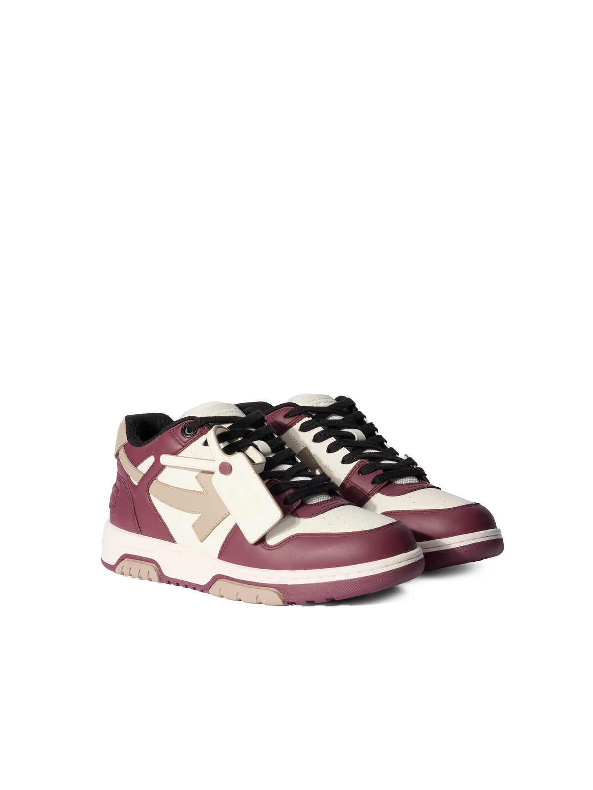 OFF WHITE Out Of Office Sneakers BURGUNDY - WHITE OMIA189F25LEA003