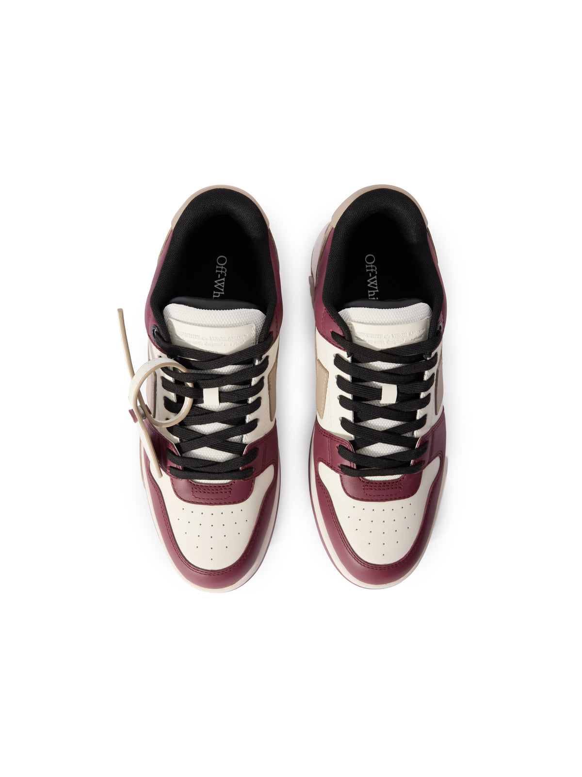 OFF WHITE Out Of Office Sneakers BURGUNDY - WHITE OMIA189F25LEA003