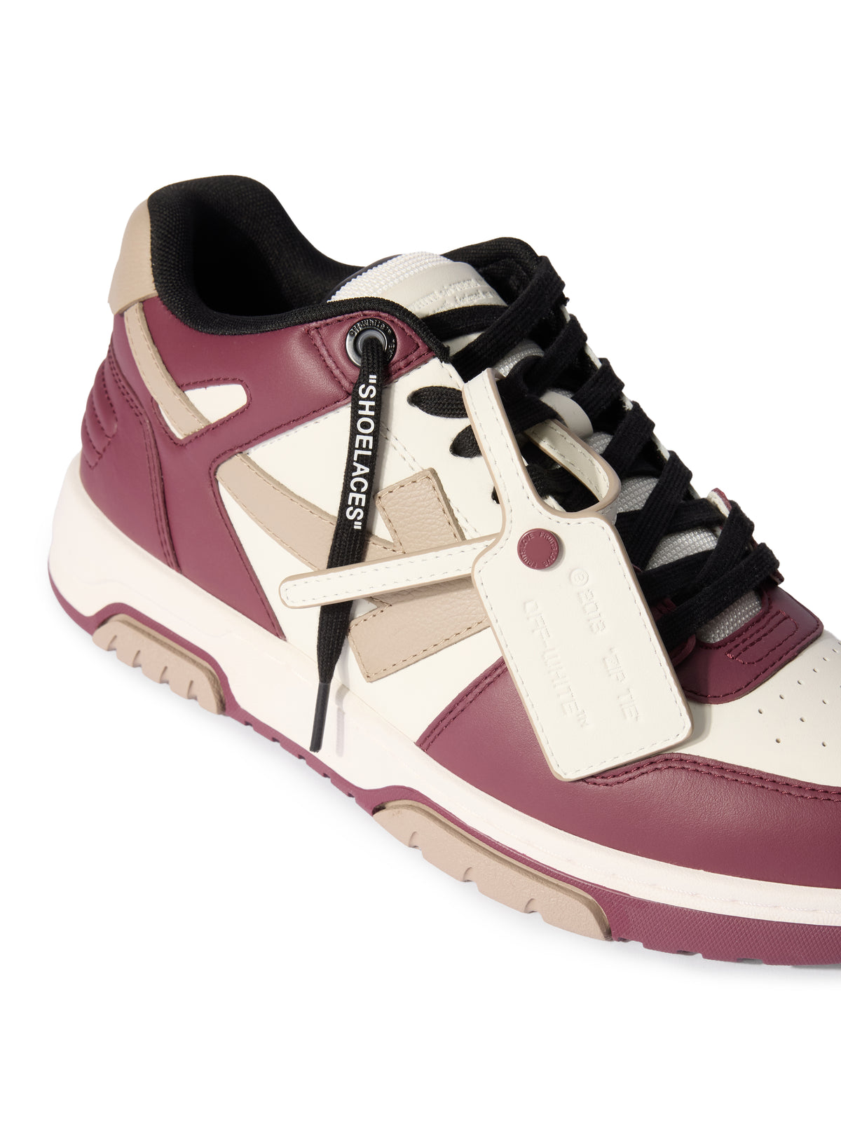 OFF WHITE Out Of Office Sneakers BURGUNDY - WHITE OMIA189F25LEA003