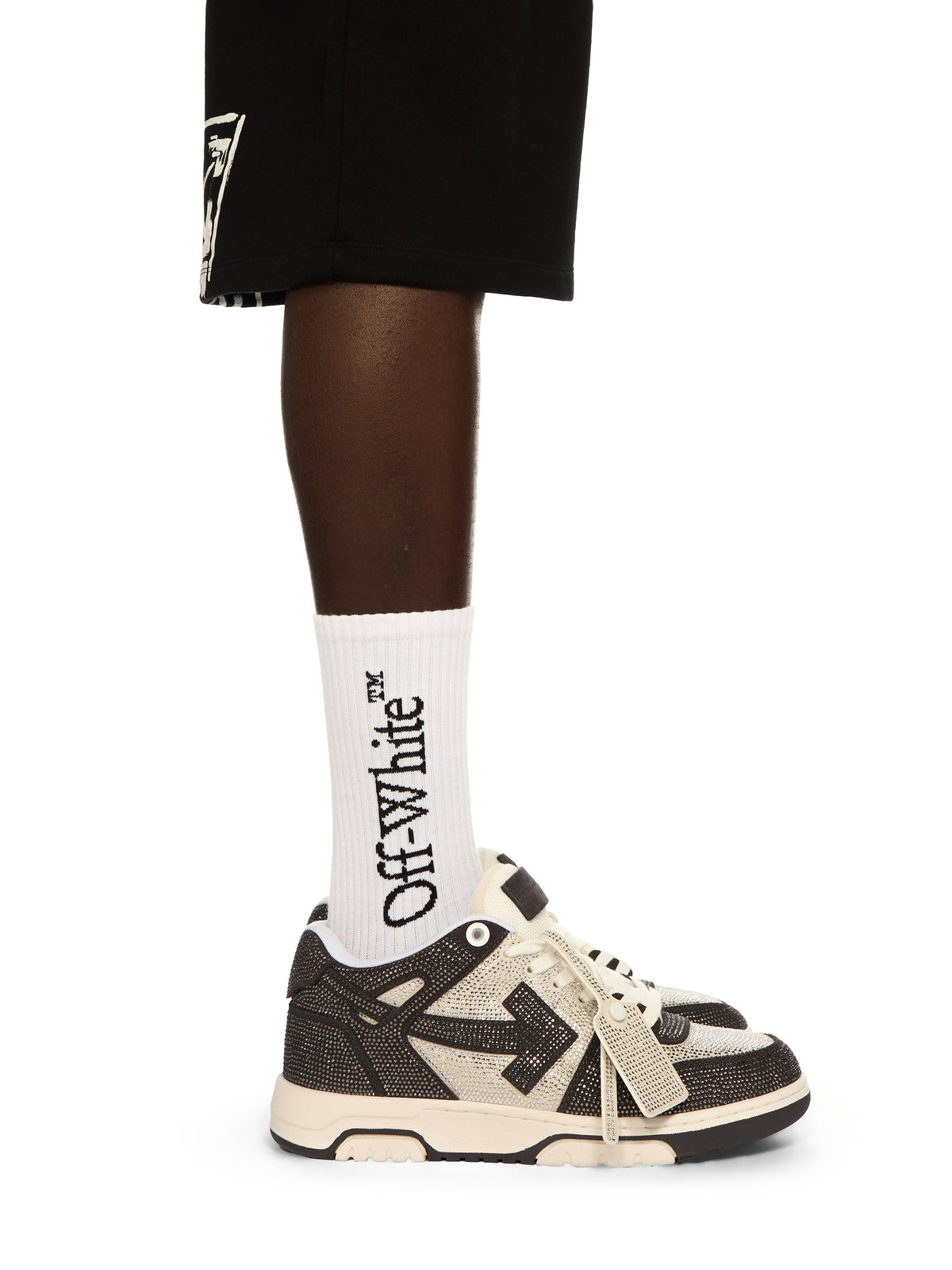 OFF WHITE Out Of Office Crystal Sneakers WHITE - DARK GREY OMIA189F25LEA00F