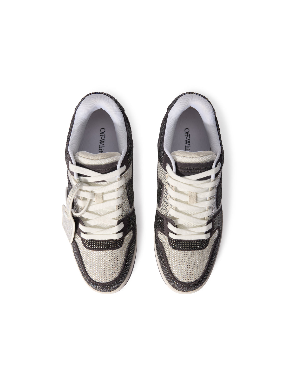 OFF WHITE Out Of Office Crystal Sneakers WHITE - DARK GREY OMIA189F25LEA00F
