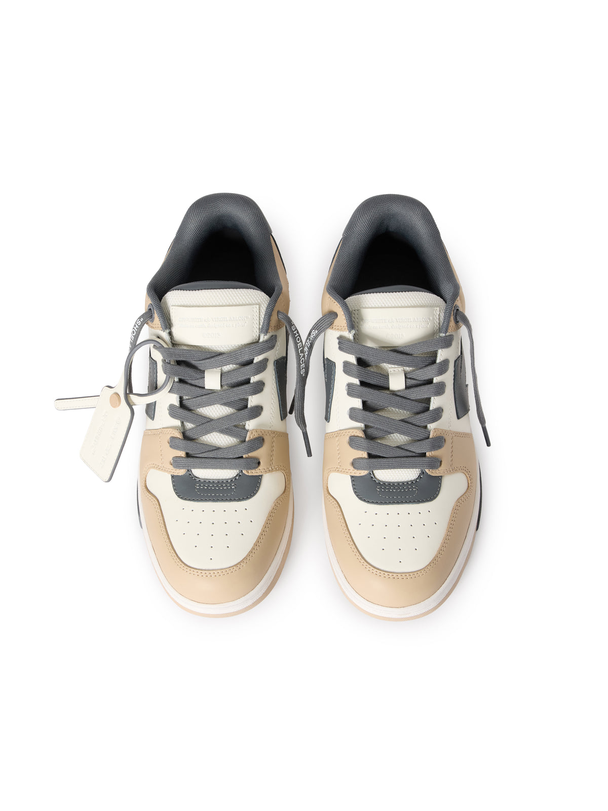 OFF WHITE Out Of Office Sneakers BEIGE - DARK GREY OMIA189S26LEA003