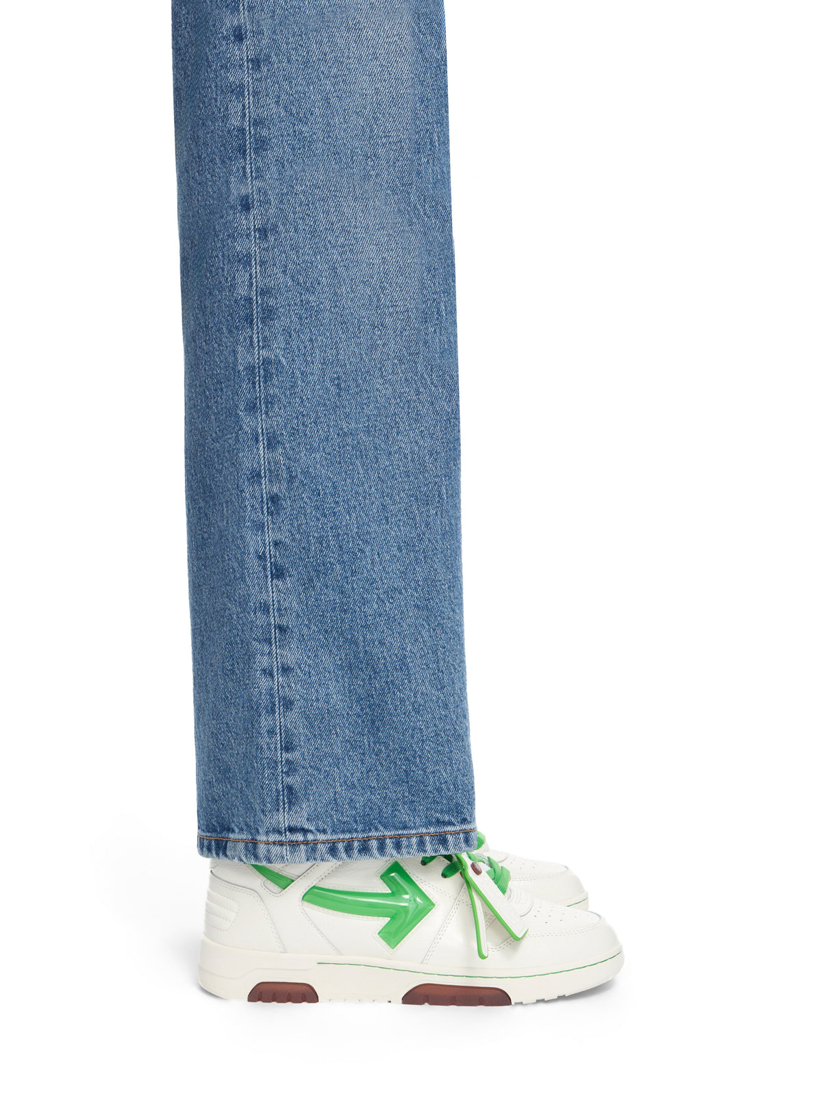 OFF WHITE Out Of Office Bubble Arrow Sneakers WHITE - LIGHT GREEN OMIA189S26LEA009