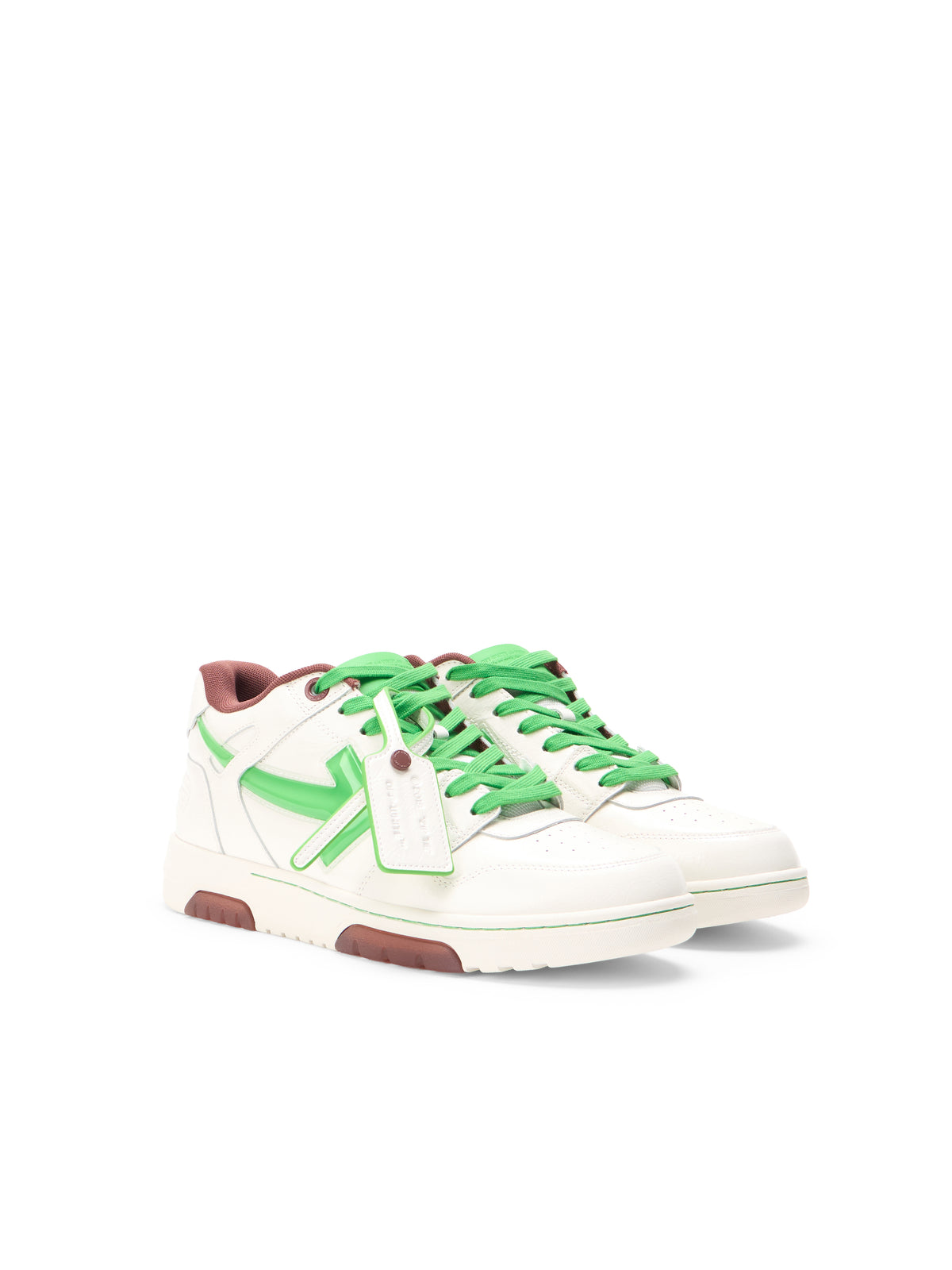 OFF WHITE Out Of Office Bubble Arrow Sneakers WHITE - LIGHT GREEN OMIA189S26LEA009