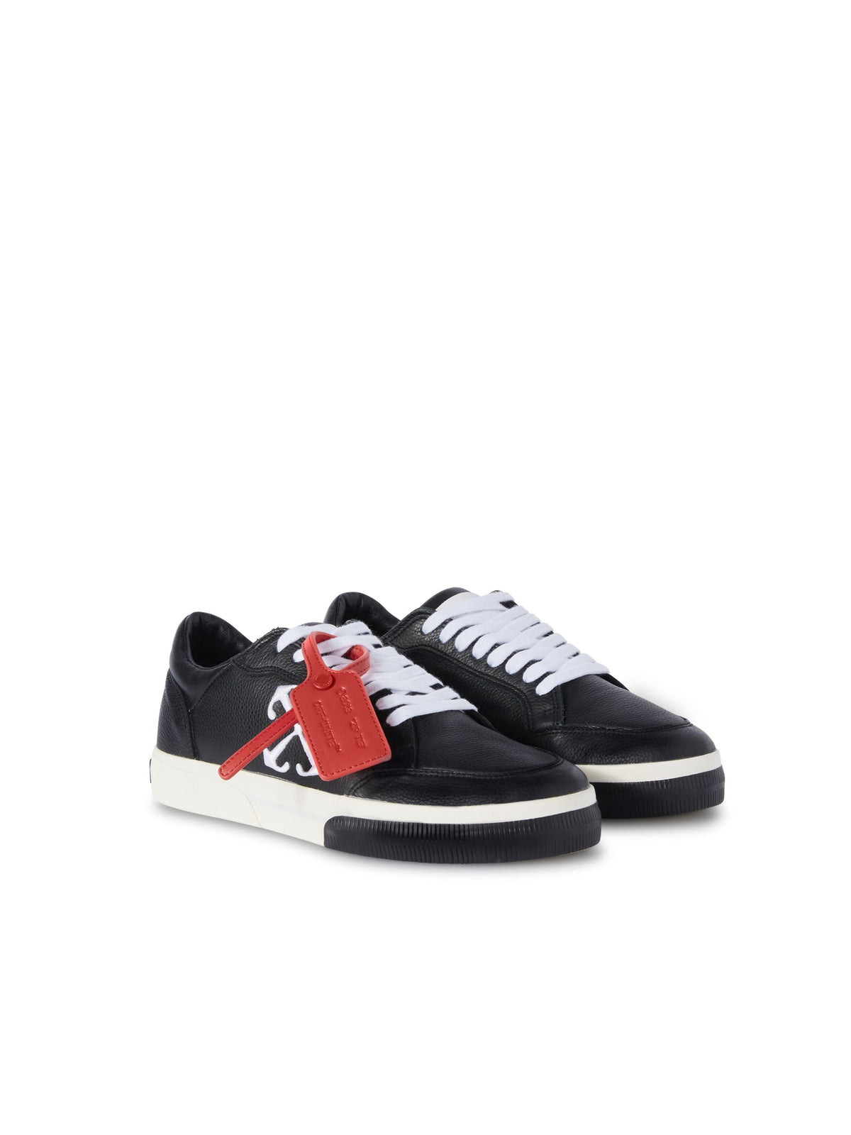 OFF WHITE New Low Vulcanized Leather Sneakers BLACK OMIA293C99LEA001