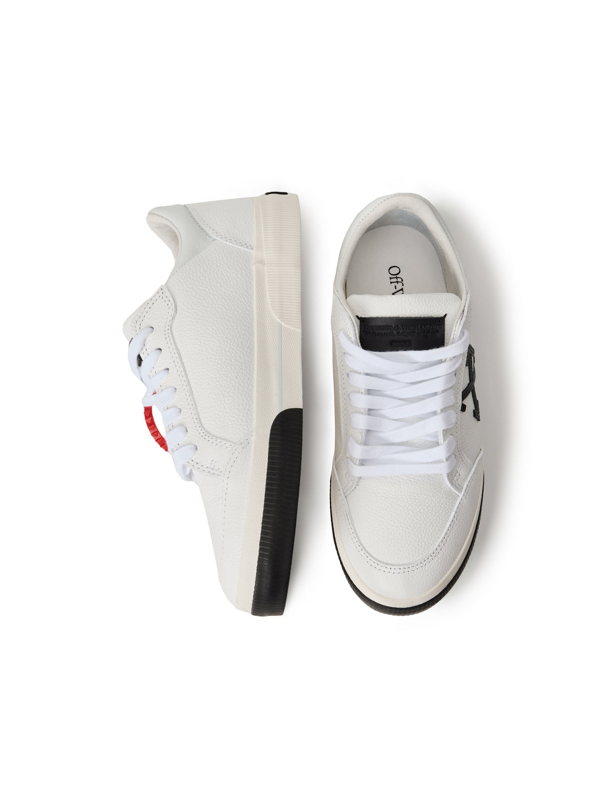 OFF WHITE Vulcanized Low Leather Sneakers WHITE OMIA293C99LEA002