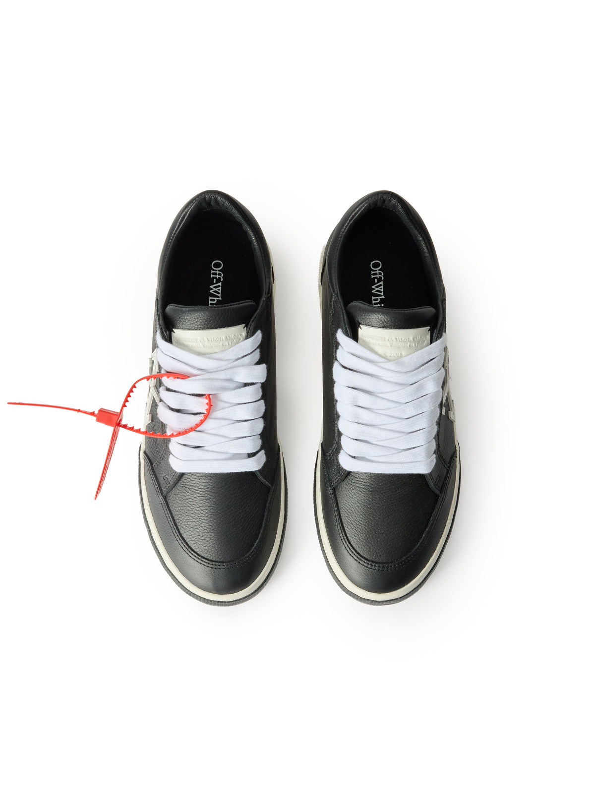 OFF WHITE Vulcanized Low Leather Sneakers BLACK OMIA293C99LEA002