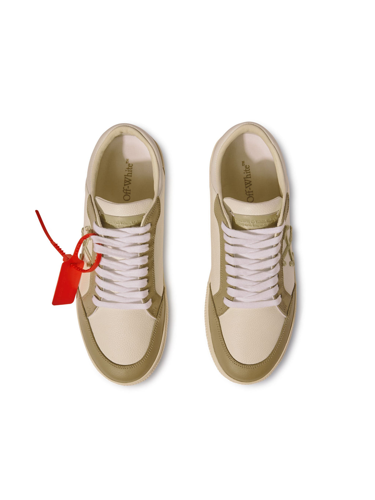OFF WHITE White/Sage Vulcanized Leather NEUTRALS OMIA293S25LEA001