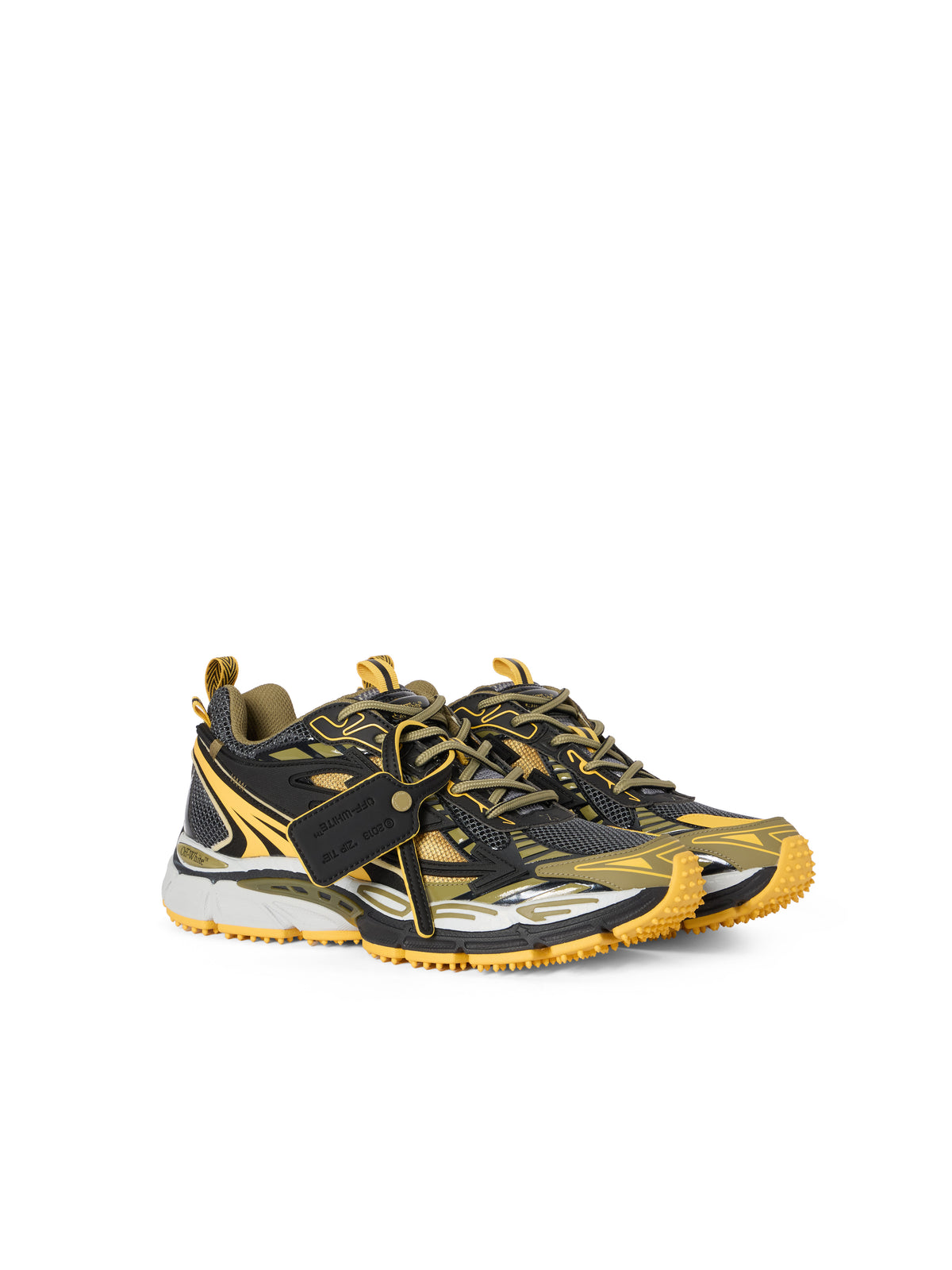 OFF WHITE Be Right Back Sneakers BLACK - OCHER YELLOW OMIA295S26FAB002