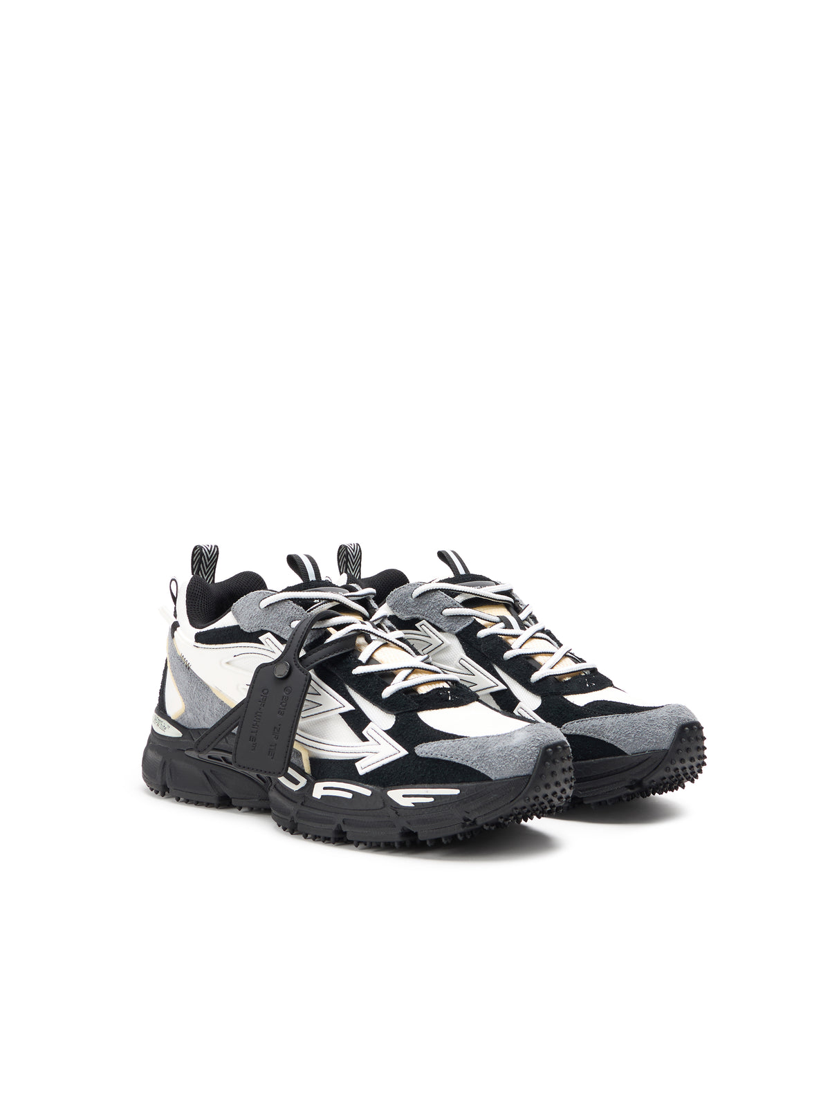 OFF WHITE Be Right Back Suede Sneakers WHITE/BLACK OMIA295S26LEA001