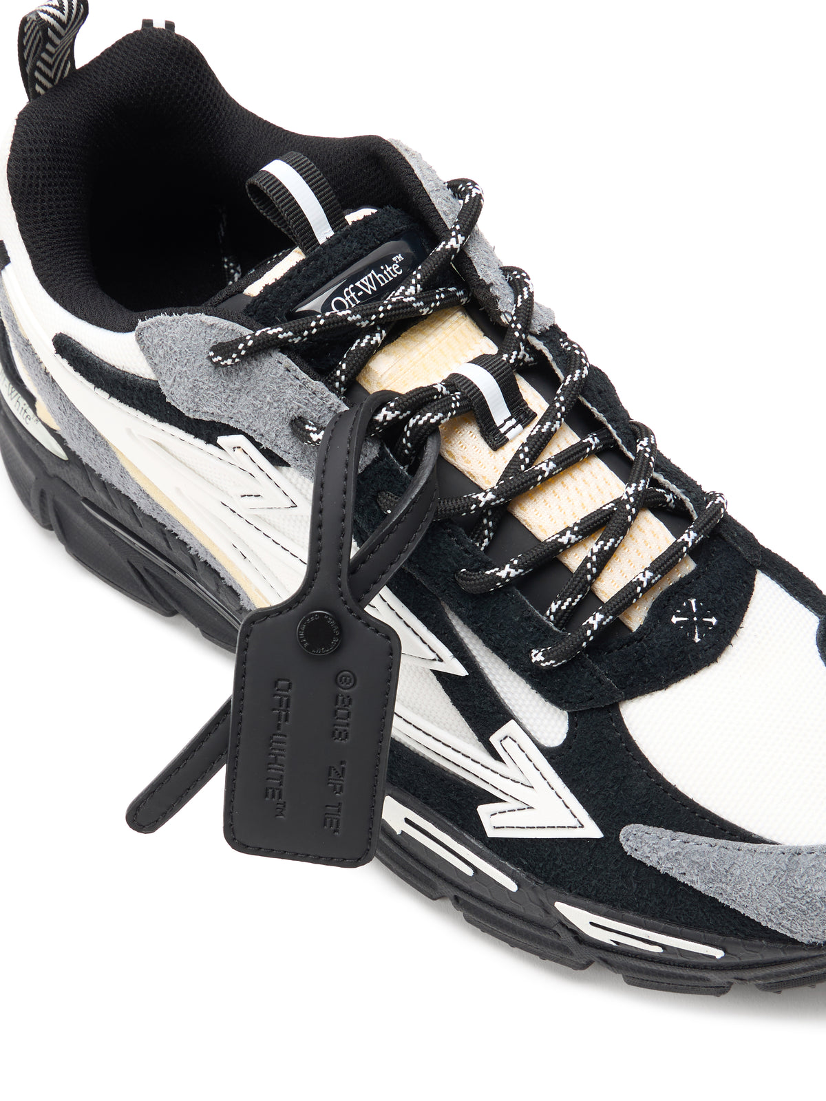 OFF WHITE Be Right Back Suede Sneakers WHITE/BLACK OMIA295S26LEA001