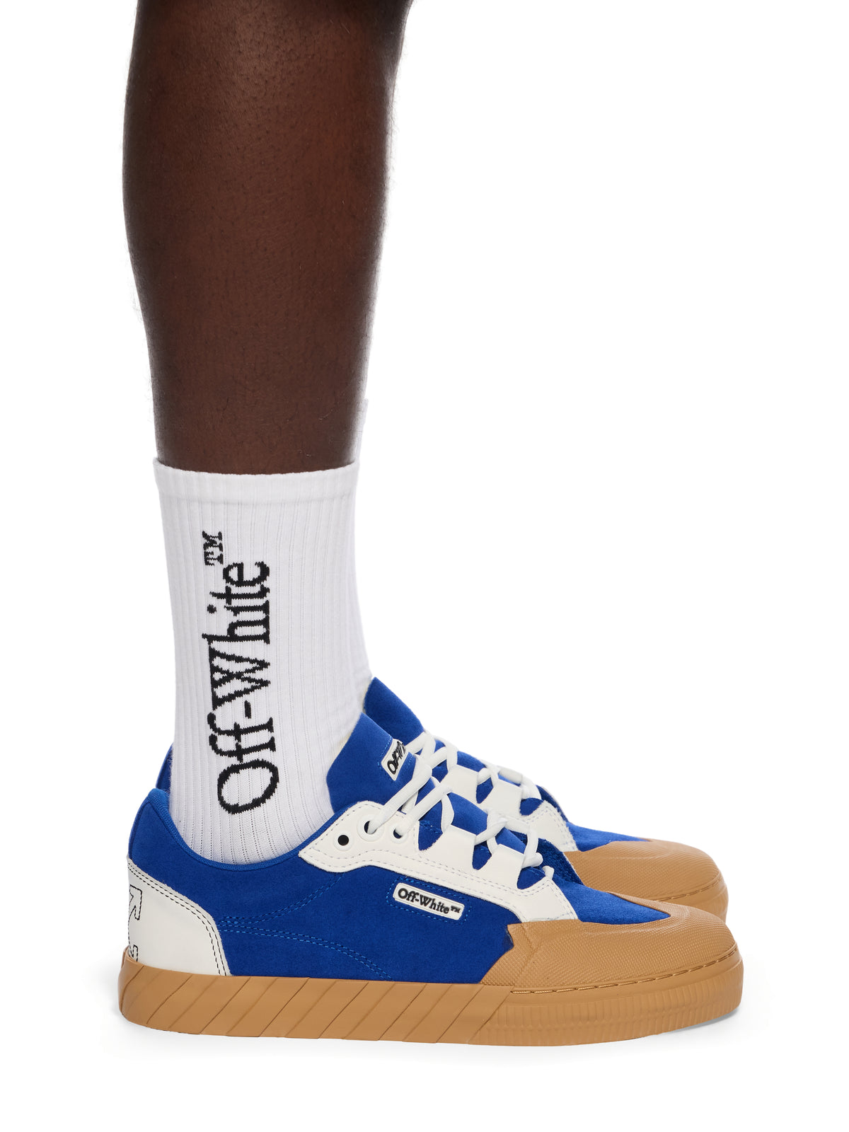 OFF WHITE Vulcanized 779 Suede Sneakers CAMEL - NAVY BLUE OMIA296F25LEA001