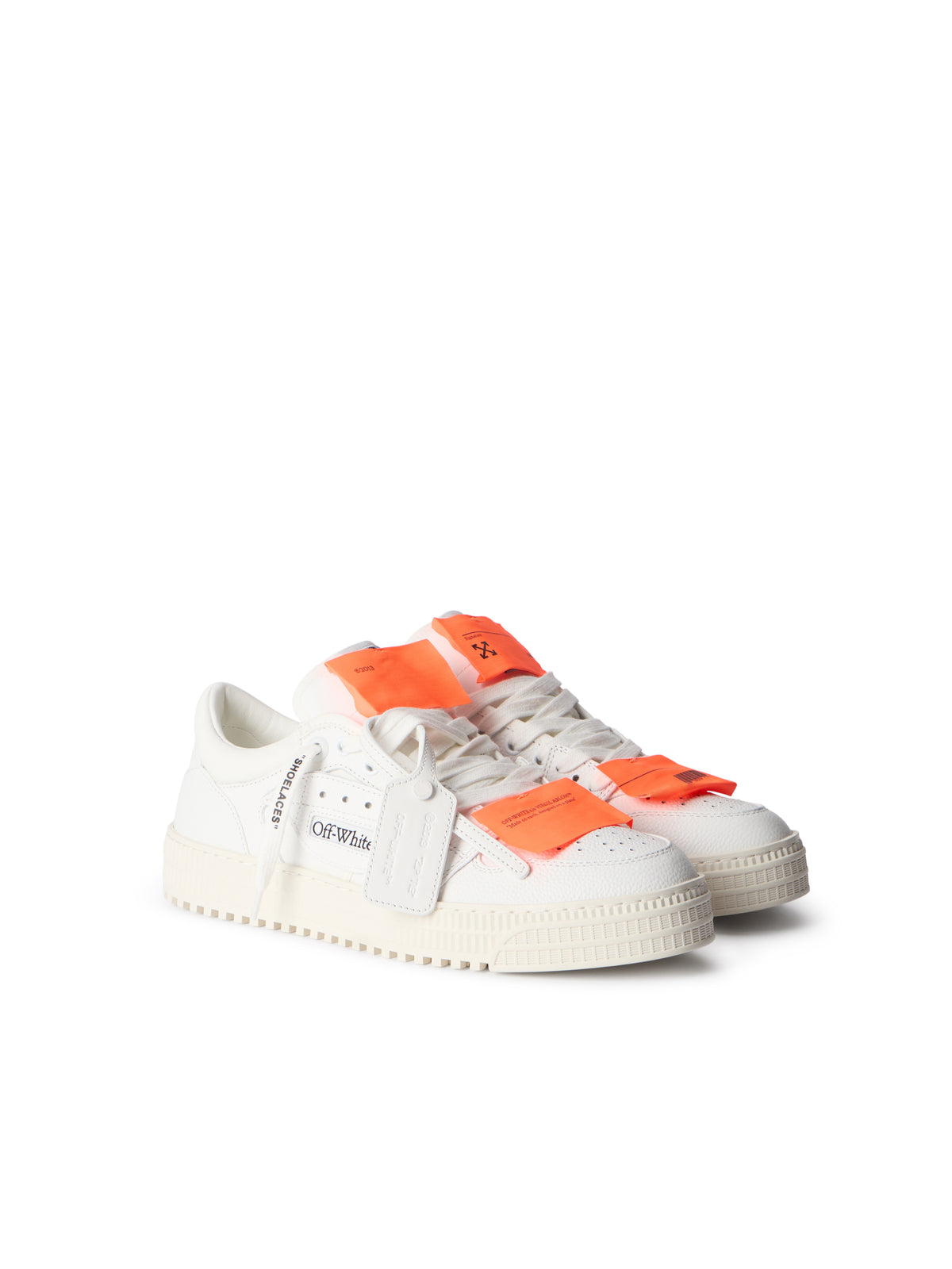 OFF WHITE 3.0 Court Low Top Sneakers WHITE - ORANGE OMIA29KC99LEA001