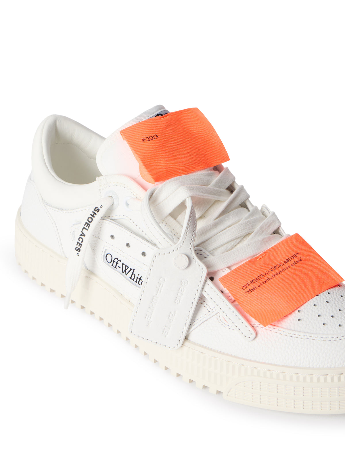 OFF WHITE 3.0 Court Low Top Sneakers WHITE - ORANGE OMIA29KC99LEA001