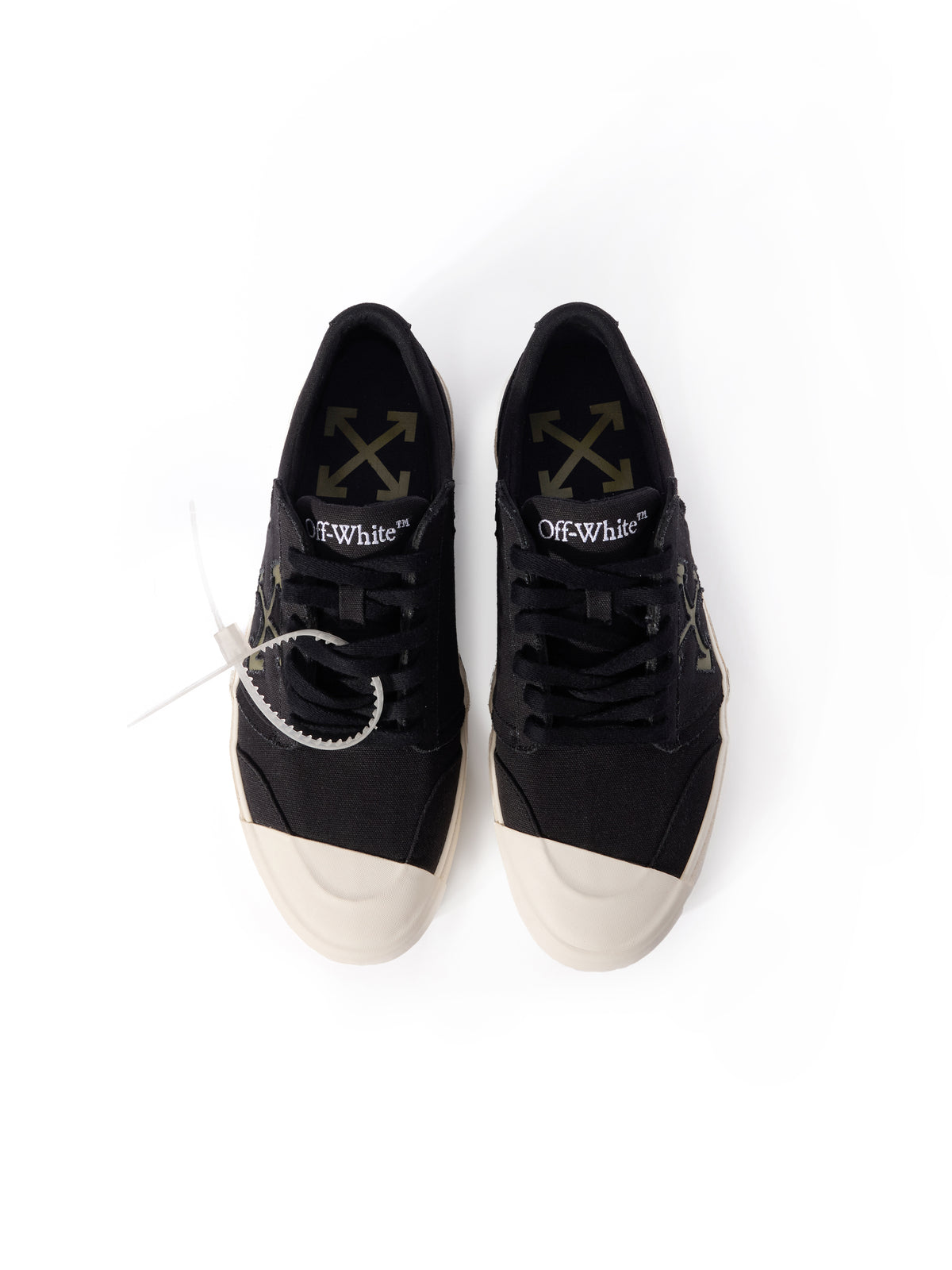 OFF WHITE Vulcanized Undercut Sneakers BLACK - ARMY GREEN OMIA2A2F25FAB001
