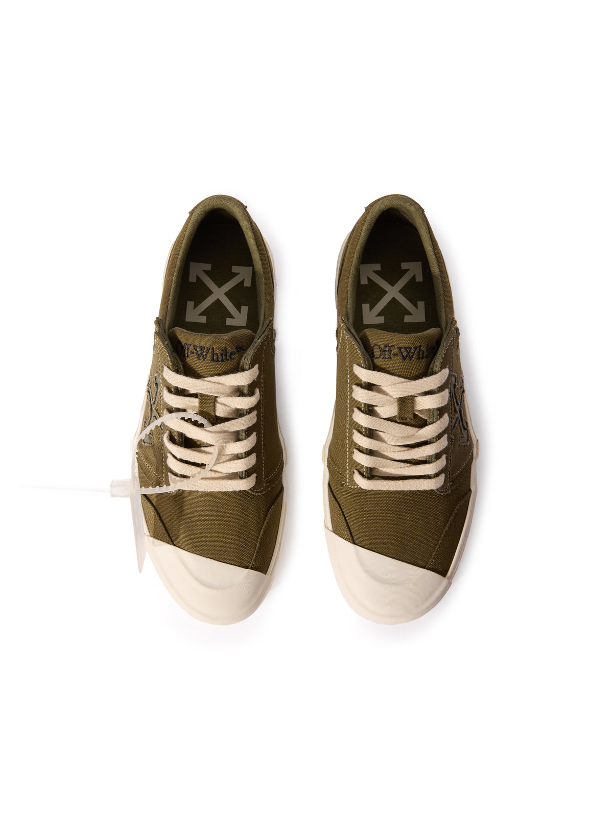 OFF WHITE Vulcanized Undercut Sneakers ARMY GREEN - ARMY GREEN OMIA2A2F25FAB001
