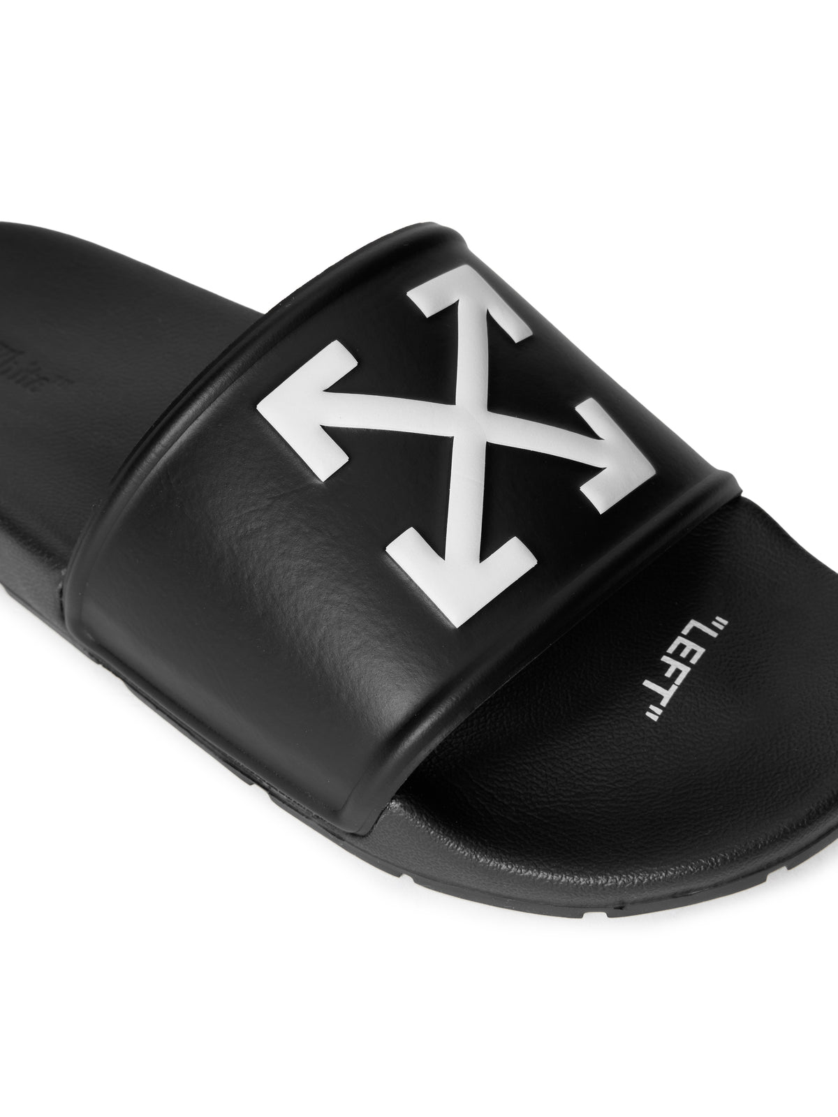 OFF WHITE Arrow Slide Sandals BLACK - WHITE OMIU003C99MAT001