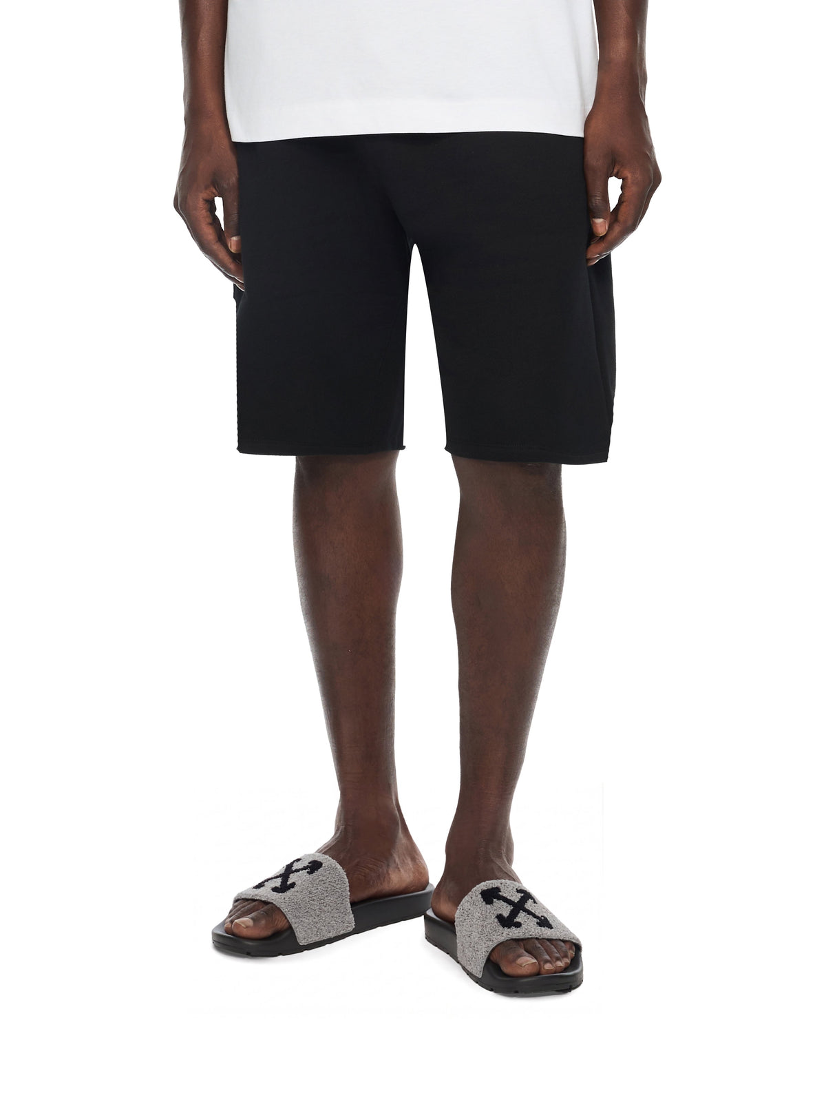 OFF WHITE Arrow Terry Slider SMOKE/ BLACK OMIU003F25FAB001
