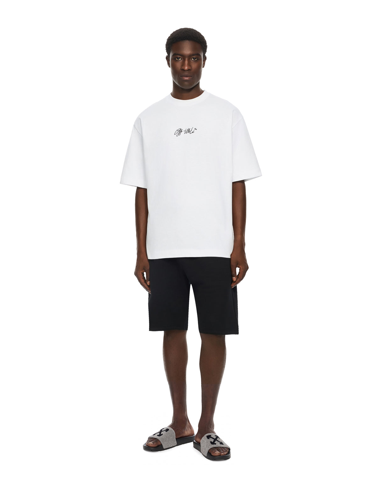 OFF WHITE Arrow Terry Slider SMOKE/ BLACK OMIU003F25FAB001