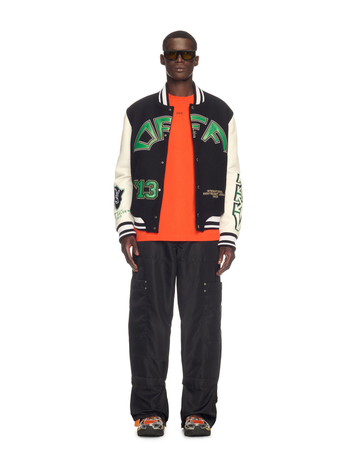 Off Croco Lea Wool Varsity Jk