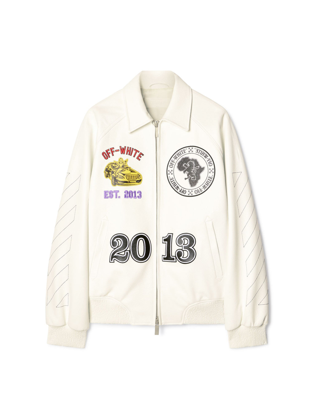 OFF WHITE Rhino Full Lea Raglan Varsity WHITE OMJA123S25LEA001