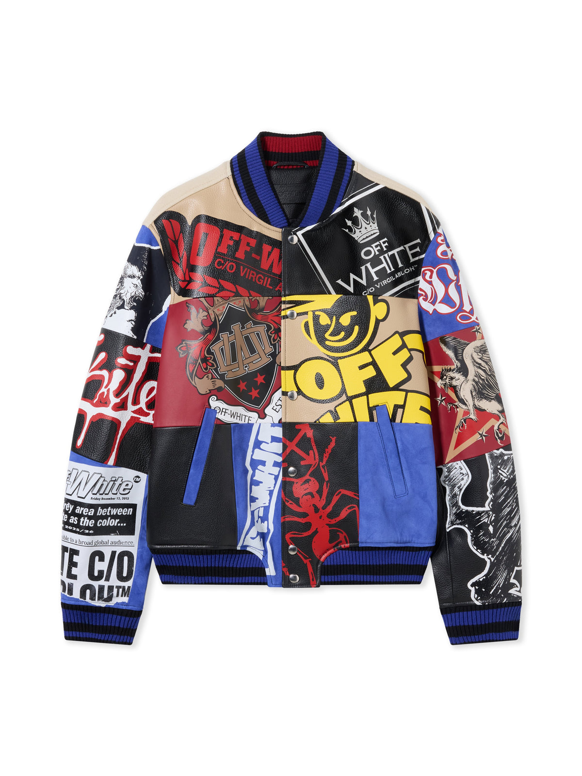 OFF WHITE Multipatch Wool Varsity Jacket MULTICOLOR - MULTICOLOR OMJA13MF25LEA001