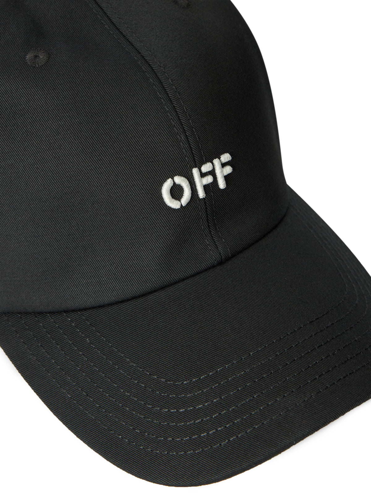 OFF WHITE Drill Off Stamp Baseball Cap Black OMLA04AC99FAB003