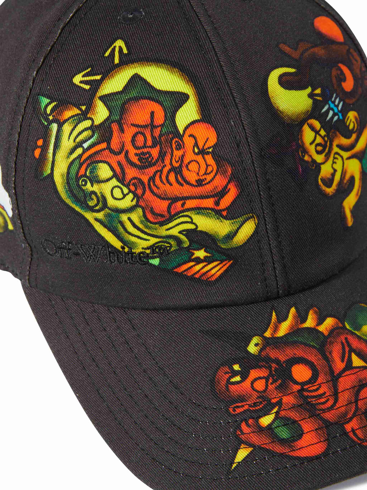 OFF WHITE NANA PRINT BASEBALL CAP BLACK OMLA04AZ25FAB001